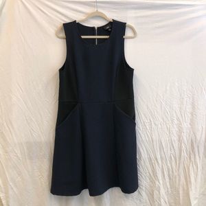 Navy blue and black dress with pockets